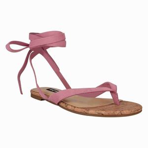 Nine West Tiedup Ankle Wrap Platte Sandalen Roze Nederland | SHY-260748